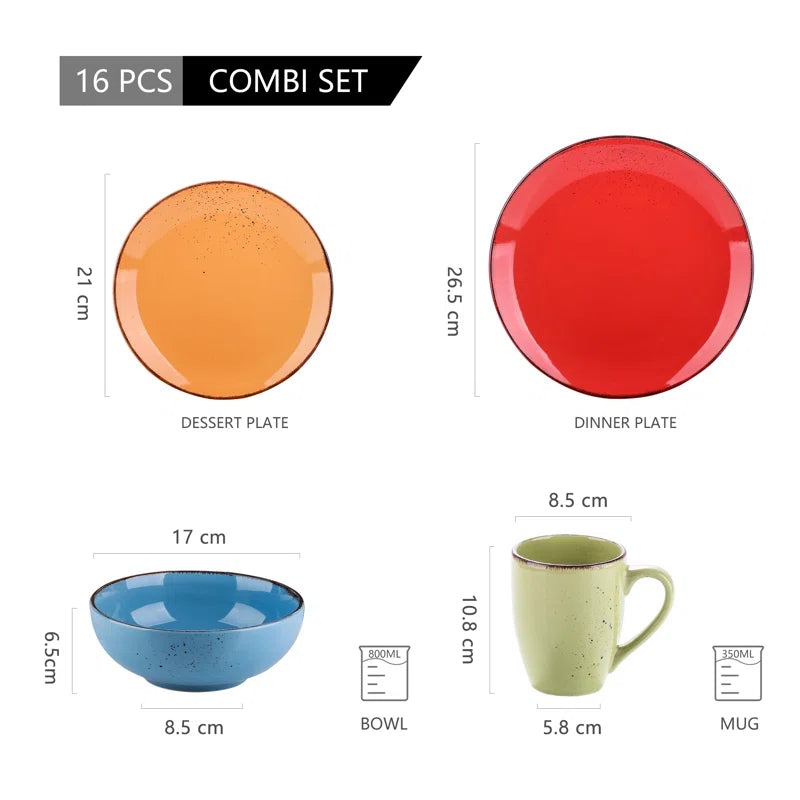 Aagman Piece Stoneware Dinnerware Set - Service for 4